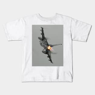 F-16 Afterburner Turn with vapor Kids T-Shirt